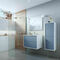 Ensemble meuble ASTER bleu fumé + plan vasque en résine blanc - 50x60,5x120cm - Gedimat.fr