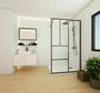 Paroi de douche fixe réversible HORIZON en verre 6mm transparent avec profilés noir mat - 200x120cm - Gedimat.fr