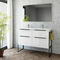 Ensemble meuble ESTATE INDUSTRIAL blanc brillant + plan vasque cramique blanche - 45 x 60 x 120 cm - Gedimat.fr