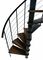 Escalier hlicodal VENEZIA SMART acier noir marches htre teint noyer - 160 cm - Gedimat.fr