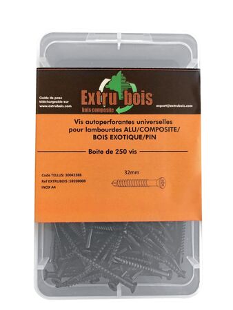 Vis universelle auto-perçante inox A4 4x32mm x250pièces - Gedimat.fr
