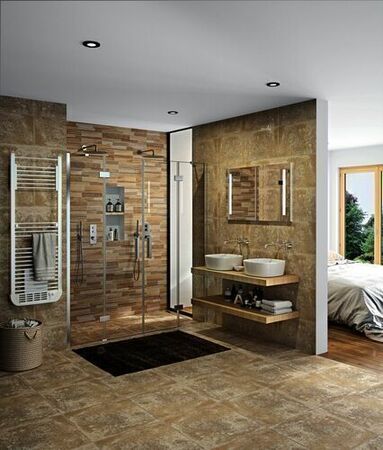 Plan de toilette MATRIX finition bois Long.120cm Prof.47cm - Gedimat.fr