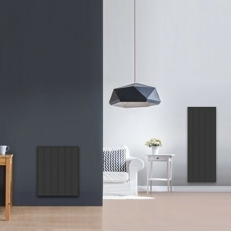 Radiateur Connecté à inertie réfractite MANON modèle Horizontal coloris Gris 2000W CHAUFELEC - Gedimat.fr