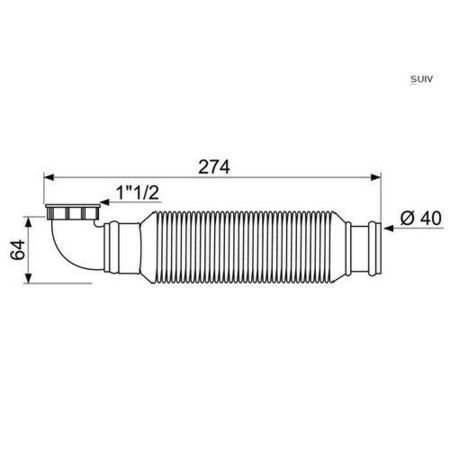 Siphon sans garde d'eau SENZO sortie Push Fit - Gedimat.fr
