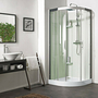 Cabine 1/4 rond non hydro JADE portes coulissantes haut.2,21m long.90cm acier - Gedimat.fr