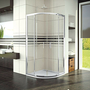 Accès d'angle 1/4 rond coulissanr LIGNE haut.1,90m larg.90cm profilés poli verre transparent - Gedimat.fr