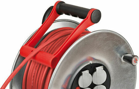 Enrouleur prolongateur SILVER avec cable de 25m 4 prises + disjoncteur thermique - Gedimat.fr