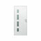 Porte d'entre alu HUGO gris anthracite/blanc dormant 63 mm avec tapes pour isolation 120 mm - 215 x 90 cm - droit poussant - Gedimat.fr