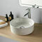 Vasque  poser ronde SIDNEY blanc mat  facettes - D37cm haut.12cm - Gedimat.fr
