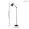 Lampadaire 1L PRIDDY 60W ht.137 cm - noir - Gedimat.fr