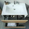 Ensemble meuble ASTER chêne noisette + plan vasque en résine blanc - 50x60,5x120cm - Gedimat.fr