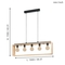 Suspension FAMBOROUGH E27 5 x 40W- noir et bois - Gedimat.fr