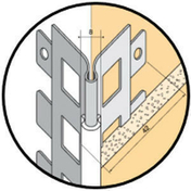 Protge-angle sortant en acier galvanis perfor avec jonction PVC blanc p.15mm long.3,00m - Enduits de faade - Revtement Sols & Murs - GEDIMAT