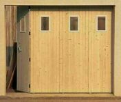 Porte de garage coulissante en bois (sapin) ép.26mm haut.2,00m larg.2,40m - Portes de garage - Menuiserie & Aménagement - GEDIMAT