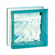 Brique de verre 198 nuagée turquoise - 19x19x8cm - Briques de verre - Isolation & Cloison - GEDIMAT