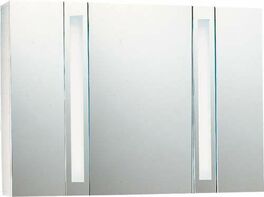 Armoire de toilette BRILLANCE blanche 3 portes avec miroir et clairage - 98,8x70x18cm - Armoires de toilette et Accessoires - Salle de Bains & Sanitaire - GEDIMAT