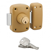 Verrou de suret CORVETTE double cylindre verni bronz 3 cls 45 mm - Serrures - Verrous - Cadenas - Quincaillerie - GEDIMAT