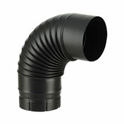 Coude plissé à 90° émaillé noir diam.150mm - Tubages rigides - Chauffage & Traitement de l'air - GEDIMAT