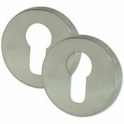 Rosace MEDIUM finition inox mat avec trou de cylindre de sret - Quincaillerie de portes - Menuiserie & Amnagement - GEDIMAT