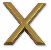 Lettre X plastique dore adhsive h.37mm - Quincaillerie de portes - Menuiserie & Amnagement - GEDIMAT