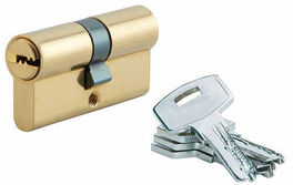 Cylindre profil europen laiton 4 cls rversibles 30x30mm - Serrures - Verrous - Cadenas - Quincaillerie - GEDIMAT
