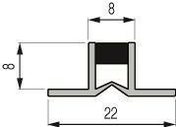 Profil de finition joint de fractionnement PVC  coller haut.8mm larg.22mm long.2,50m Gris - Accessoires pose de carrelages - Revtement Sols & Murs - GEDIMAT