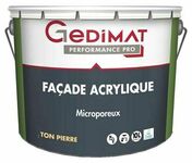 Peinture faade acrylique ton pierre - pot de 10L GEDIMAT PERFORMANCE PRO - Gedimat.fr