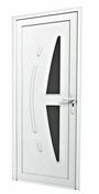 Porte d'entrée PVC blanc ARGOS vitrée avec décor relief gauche poussant - 215x90cm - Portes d'entrée - Menuiserie & Aménagement - GEDIMAT