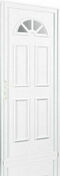Porte d'entrée PVC blanc GALLUS vitrage demi-lune gauche poussant - 215x80cm - Portes d'entrée - Menuiserie & Aménagement - GEDIMAT