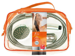 Ensemble Maupiti douchette 1 jet et flexible long.1,5m trousse orange - Douches - Salle de Bains & Sanitaire - GEDIMAT