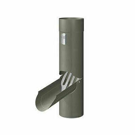 Rcuprateur d'eau cylindrique  clapet avec grille - prPATINA ardoise - D100mm - Rcupration d'eau de pluie - Amnagements extrieurs - GEDIMAT