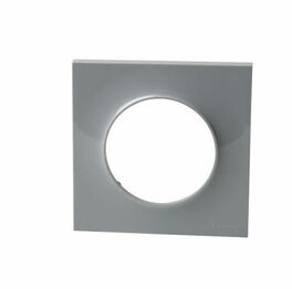 Plaque de finition simple 1 poste gris ODACE STYL - Interrupteurs - Prises - Electricit & Eclairage - GEDIMAT