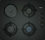 Plaque de cuisson 3 feux gaz + 1 foyer électrique noir SIEMENS - Tables de cuisson - Cuisine - GEDIMAT