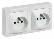 Double prise de courant horizontale ou verticale avec terre ASL blanc - Interrupteurs - Prises - Electricit & Eclairage - GEDIMAT