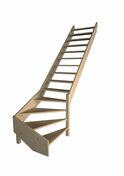 Escalier 1/4 tournant gauche sapin kit BERGEN - 2.75m - sans rampe - Escaliers - Menuiserie & Amnagement - GEDIMAT