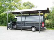 Carport aluminium camping car toit 1/2 rond - Long.362m larg.7,62m Haut. Gris anthracite. - Carports - Plein air & Loisirs - GEDIMAT