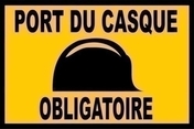 Panneau Port du casque obligatoire - 300x200mm - Signalisation - Outillage - GEDIMAT