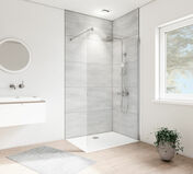 Paroi de douche fixe ALLURE verre 6mm transparent avec profilés chromé - 200x80cm - Portes - Parois de douche - Salle de Bains & Sanitaire - GEDIMAT