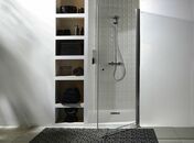 Porte de douche pivotante ALLURE verre 6 mm transparent avec profilés chromé - 200x80cm - Portes - Parois de douche - Salle de Bains & Sanitaire - GEDIMAT