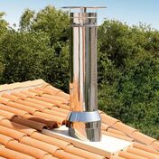 Sortie de toit inox RONDE 80cm pour conduit PGI D80 - Sorties de toit - Couverture & Bardage - GEDIMAT