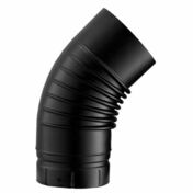 Coude plisse 45 EMAILLEE D150 - noir mat - Tubages rigides - Chauffage & Traitement de l'air - GEDIMAT