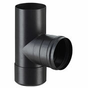 T avec tampon EMAILLEE + joint D80 - noir mat - Tubages rigides - Chauffage & Traitement de l'air - GEDIMAT