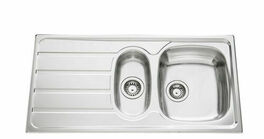 Evier  encastrer MONTEBELLO 1/2 cuve + 1 gouttoir inox lisse - 100x50cm - viers - Cuisine - GEDIMAT