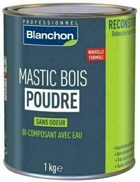 Mastic bois poudre bi-composant avec eau bois blanc - pot 1kg - Mastics - Peinture & Droguerie - GEDIMAT