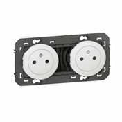 Double prise de courant 2P+T DOOXIE blanc 16A - Interrupteurs - Prises - Electricit & Eclairage - GEDIMAT