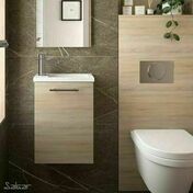 Ensemble meuble lave mains + vasque MICRO PRO - 40 x 48 x 22 cm - chne caldonien - Meubles de salles de bains - Salle de Bains & Sanitaire - GEDIMAT