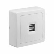 Prise USB double 2.1A en saillie blanc BLOK - Fils - Cbles - Electricit & Eclairage - GEDIMAT
