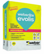 Enduit d'impermabilisation de faade WEBERLITE EVOLIS 000 blanc - sac de 25kg - Gedimat.fr