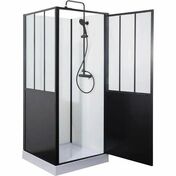 Cabine de douche carrée ARTELO Long. 90cm Larg.90cm Haut. 220cm Noir - Cabines de douche - Salle de Bains & Sanitaire - GEDIMAT