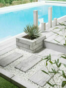 Bordure poutre pierre reconstituée bois blanchi - 45x10x10cm - Bordures de jardin - Matériaux & Construction - GEDIMAT